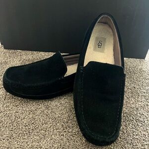 Mens UGG Slippers Black Suede Size 11